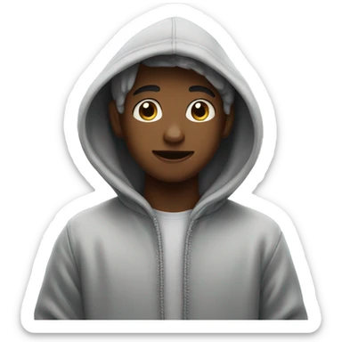 boy in hoodie under sky sticker