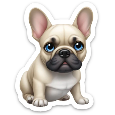 French bulldog with blue eyes sticker