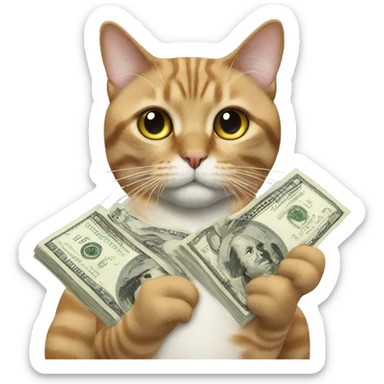 Cats with a big money sticker