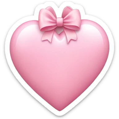 light pink heart with bow  sticker