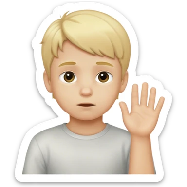 Little blonde boy wanting to be held  sticker