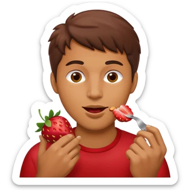 the man eating strawberries
 sticker