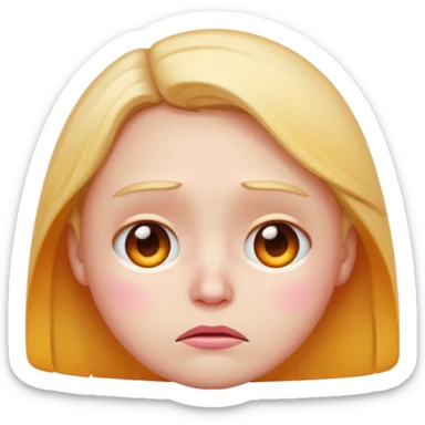 emoji representing 'Bad', sad disappointed face, vibrant colors sticker
