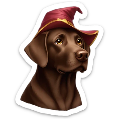 Labrador Retriver chocolate color looks like a wizard sticker