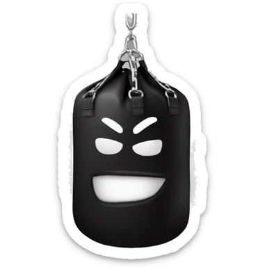 black punching bag without face on it sticker