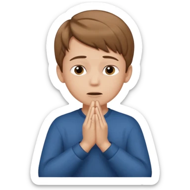 boy asking for silence sticker