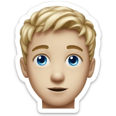 realistic portrait of a boy with blue eyes sticker