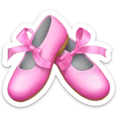 Pink dance shoes with ribbons sticker