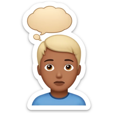 Person with thought bubble sticker