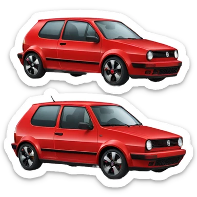 red volkswagen gti sticker