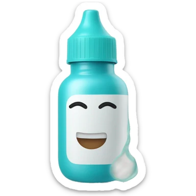 create an emoji of an aqua foundation bottle sticker