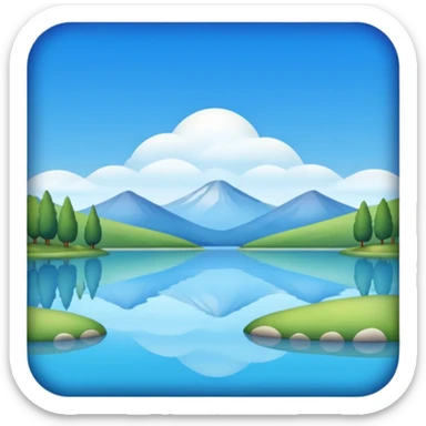 Emoji of lake in Apple style sticker