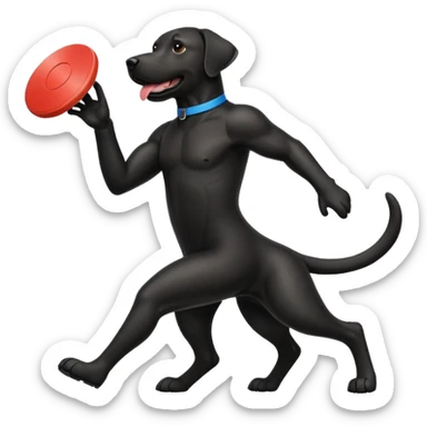 Black lab frisbee  sticker