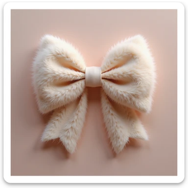 fluffy bow, realistic texture, gentle lighting sticker
