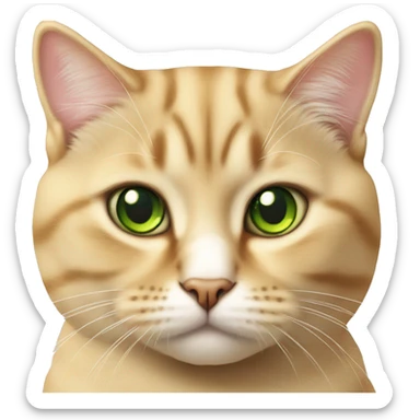 British cat golden with green eyes sitting sticker
