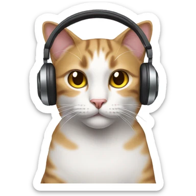 Cat wearing headphones sticker