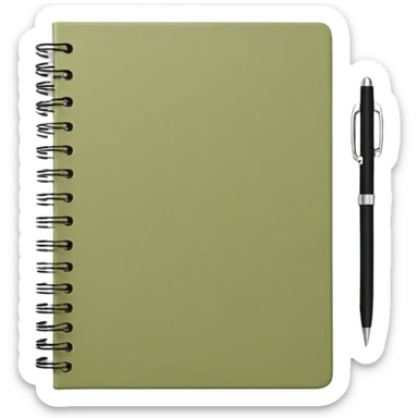 Pale olive Planner open notebook sticker