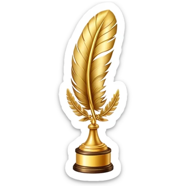 golden feather trophy sticker
