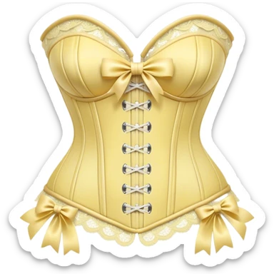 pastel yellow lace corset with bows sticker