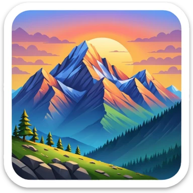mountain sunrise sticker