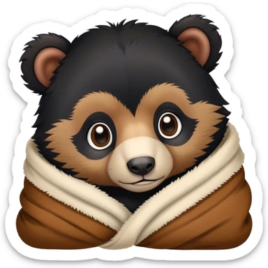 Baby Andean bear cozy in blanket  sticker