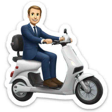 macron sur une trottinette sans siège  sticker