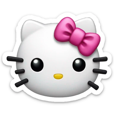 Hello kitty with a pin bow sticker
