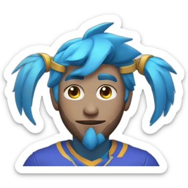 A guy wearing an esport gaming  blue shirt sticker