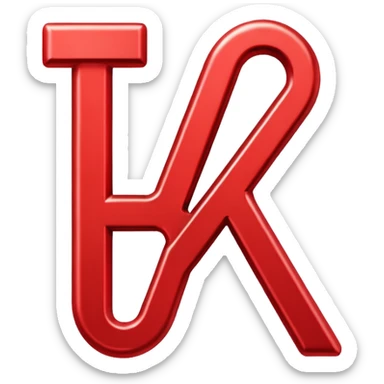 Red chain link logo in the shape of the letter K sticker
