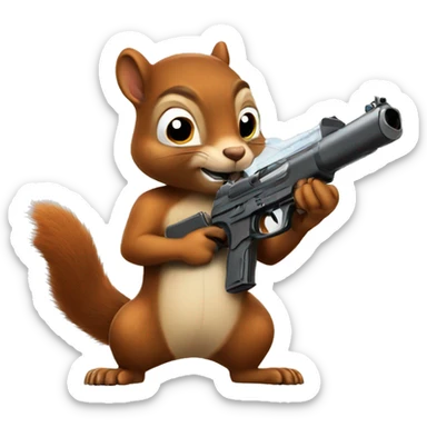 Squirrel with a gun sticker