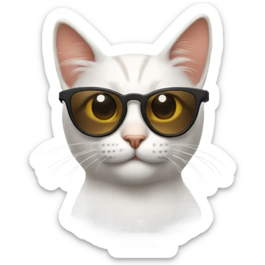 Smirking cat wearing sunglasses  sticker