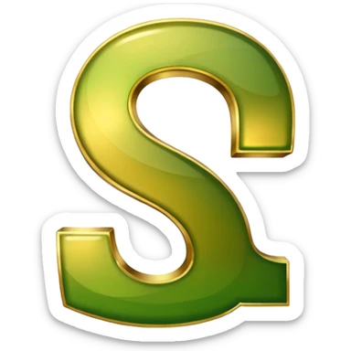 number four in golden and green shadows sticker