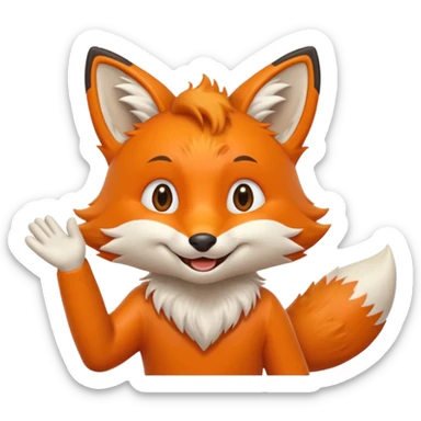 Diseña un Zorro saludando  sticker