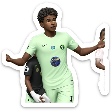 dark-skinned boy in soccer gear sticker