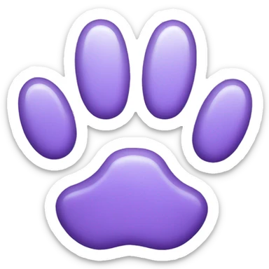 wolf paw light purple with claws full no hole in the middle sticker