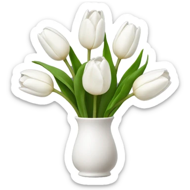 white tulip bouquet  sticker