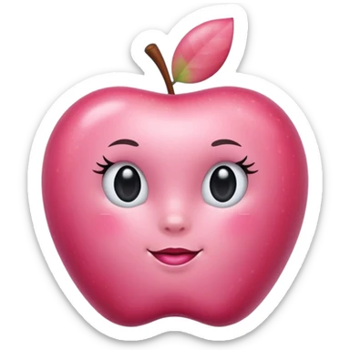 make apple-style emojis, make them pink, coquettish, aesthetic, cute, feminine sticker