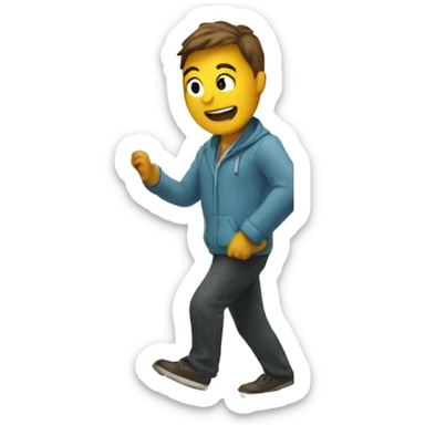 person going through a door sticker