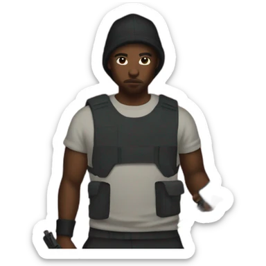 Los Angeles bloods gang member holding a weapon sticker