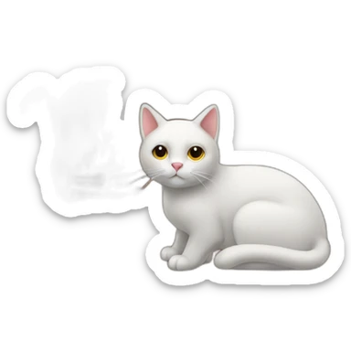cat next to fireplace sticker