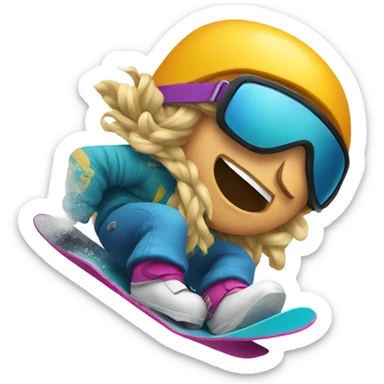 Face planting snowboarder sticker