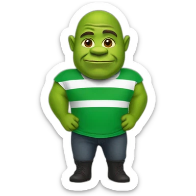 shrek with a nigerian flag themed top sticker