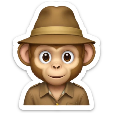 monkey with hat and shirt sticker