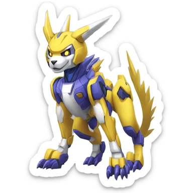 WereGarurumon-Renamon-Medabot-Mecha full body sticker