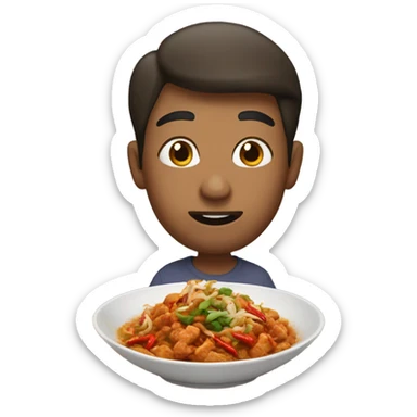 Me eating spicy Thai food sticker