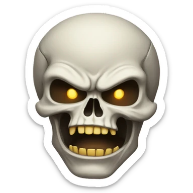 really angry skull sticker