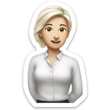 Белая чихуахуа с розовым бантиком на голове sticker