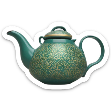 Arabic curved spout tea pot sticker