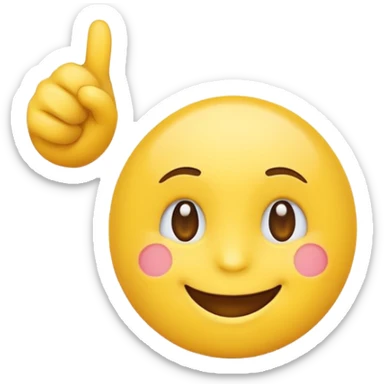 A normal smiling yellow emoji like the basic iPhone one's pointing to its head like it has a great idea sticker