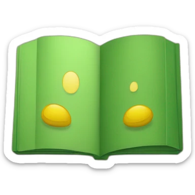 Cahier vert et jaune sticker